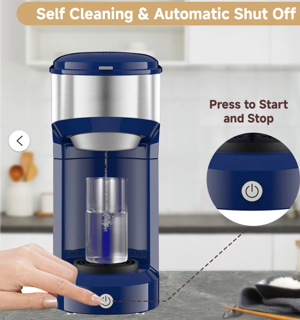 MINI Single Serve Coffee Maker,Instant Coffee Maker One Cup for K Cup & Ground Coffee,Portable Capsule Coffee Machine with 6 to 14oz Reservoir,90 Seconds Fast Brewing and One Button Operation