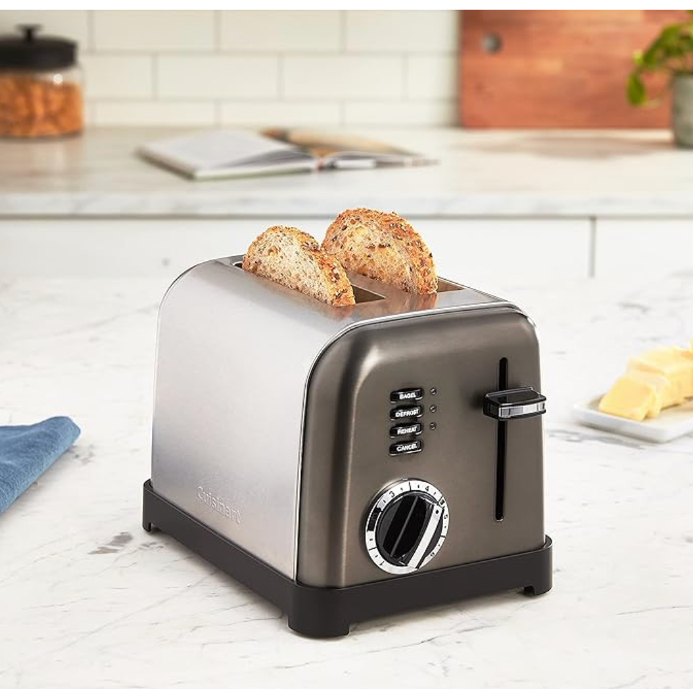 Cuisinart CPT-160BKS 2-Slice Metal Classic Toaster, Stainless Steel/Black