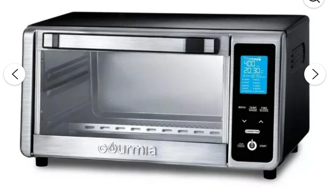 Gourmia Digital 4-Slice Toaster Oven Air Fryer with 11 Cooking Functions Stainless Steel Gray