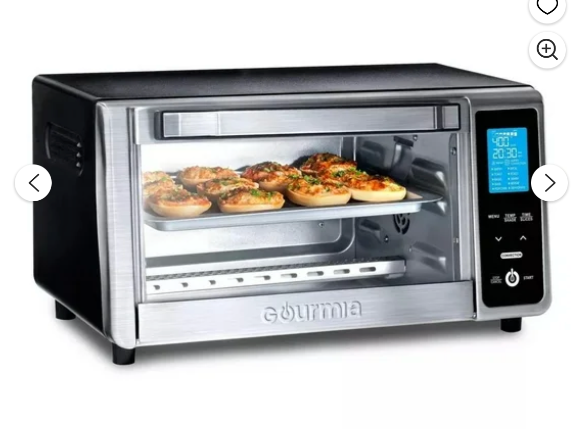 Gourmia Digital 4-Slice Toaster Oven Air Fryer with 11 Cooking Functions Stainless Steel Gray