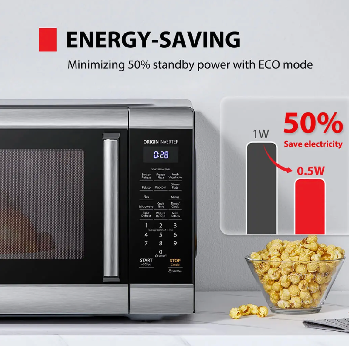 This Toshiba stainless steel microwave oven is a 2.2 2.2 Cu. ft.