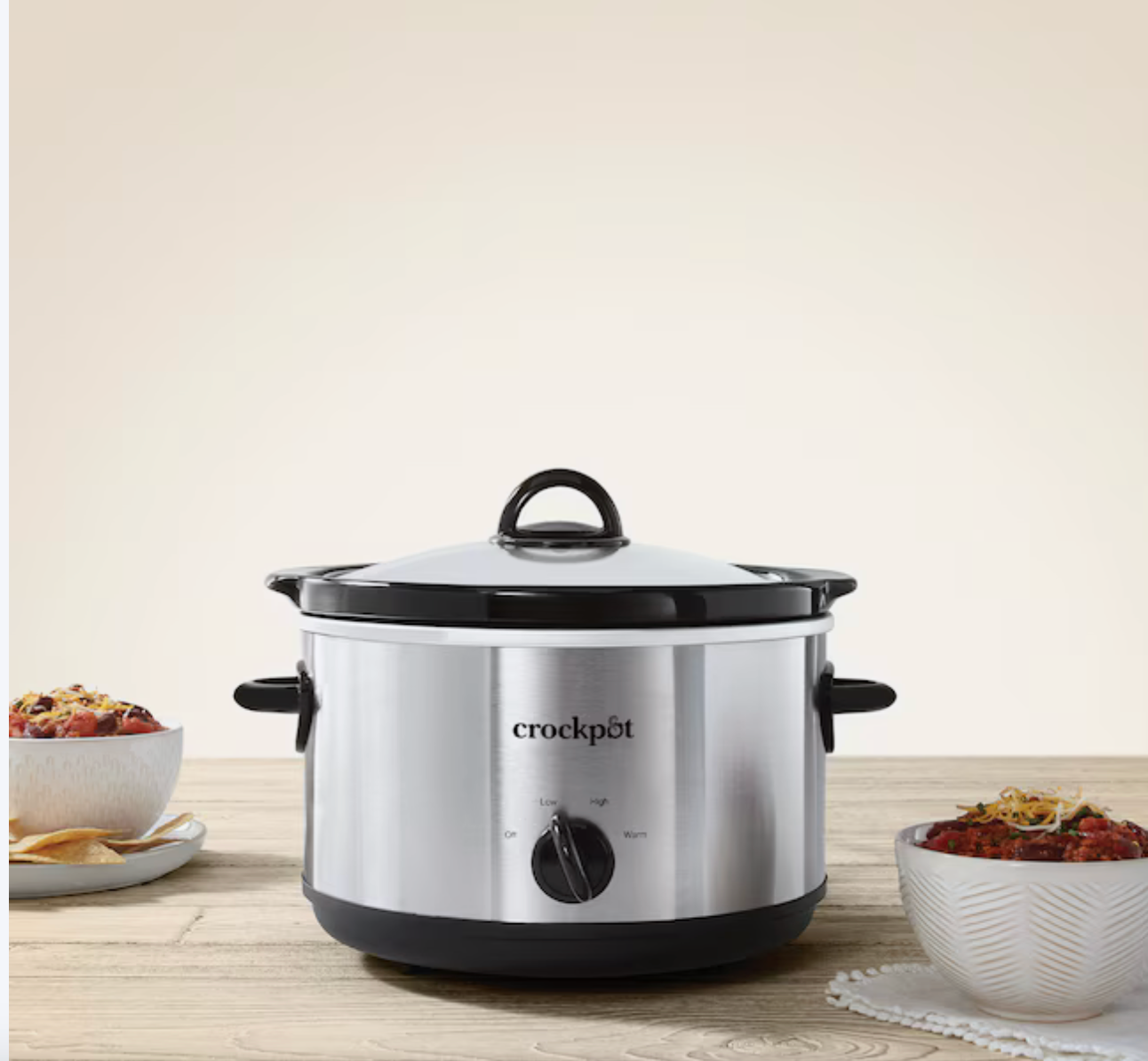 Crock-Pot 4.5 Quarts Manual Design Series Slow Cooker w/3 Heat Settings, Silver