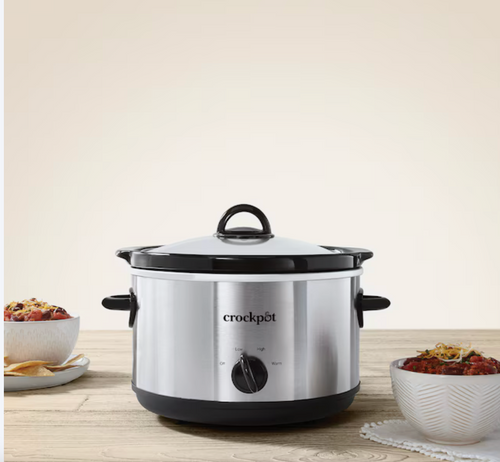 Crock-Pot 4.5 Quarts Manual Design Series Slow Cooker w/3 Heat Settings, Silver