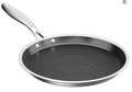 COOKER KING 9.5" Round Griddle Pan, 3-Ply Hybrid Stainless Steel Crepe Pan with Stay-Cool Handle, Non Stick & Non Toxic for Pancake, Eggs, All Stovetop & Induction Compatible, Oven & Dishwasher Safe