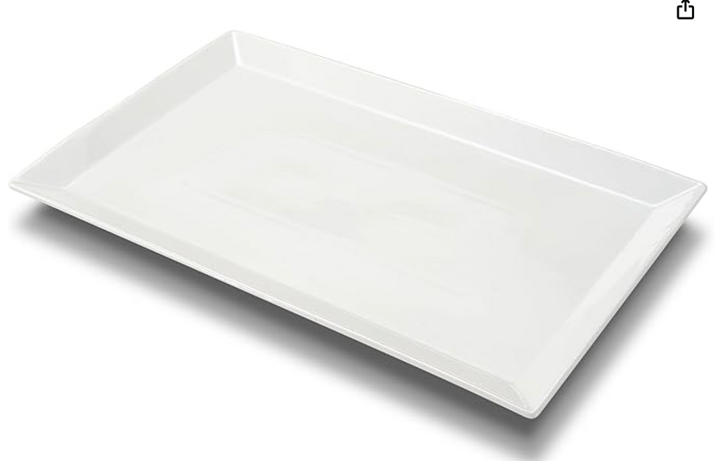 MIECOO Large Serving Platter, 18.5" x 11.5" White Serving Tray, Rectangular Porcelain Plate for Party, Wedding, Birthday, Entertaining, Food, Appetizer, Fruit, Sushi, Dessert