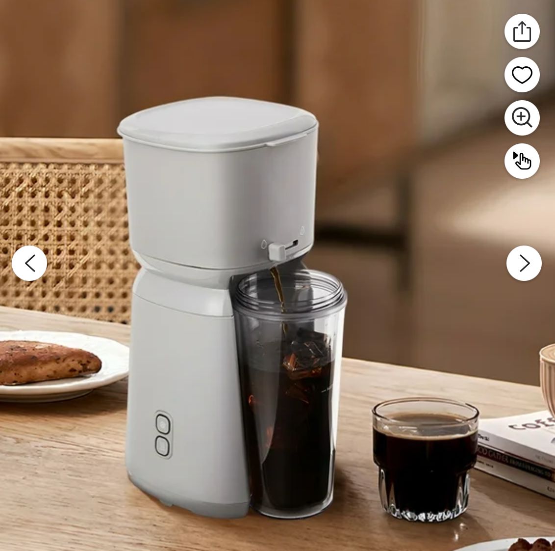 Mainstays Single Serve Iced Coffee Maker, Soft Silver