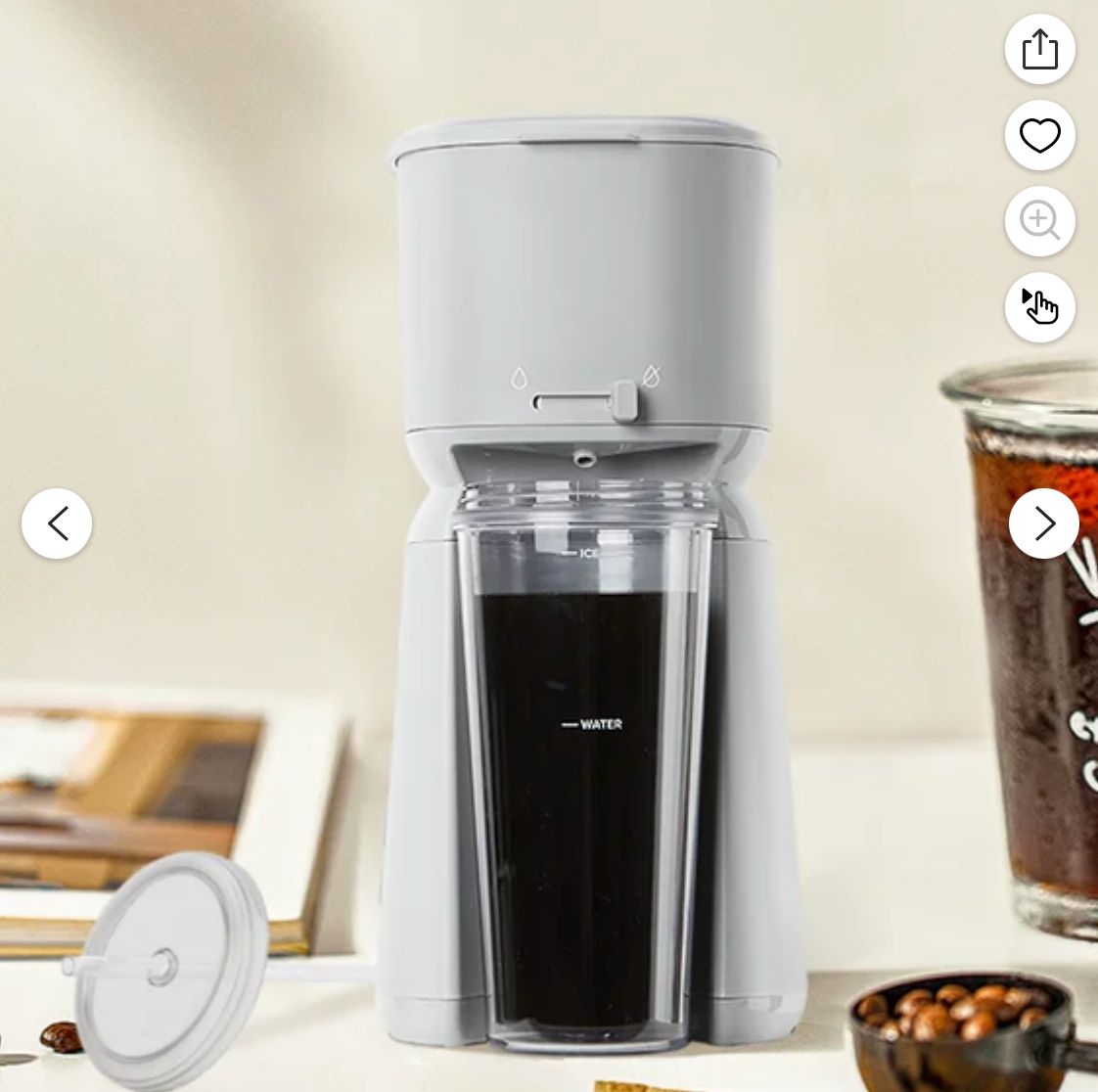 Mainstays Single Serve Iced Coffee Maker, Soft Silver