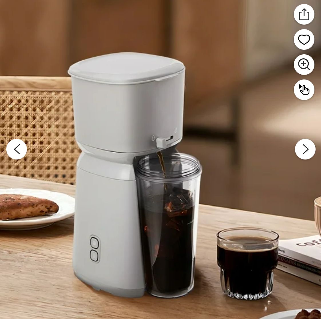 Mainstays Single Serve Iced Coffee Maker, Soft Silver