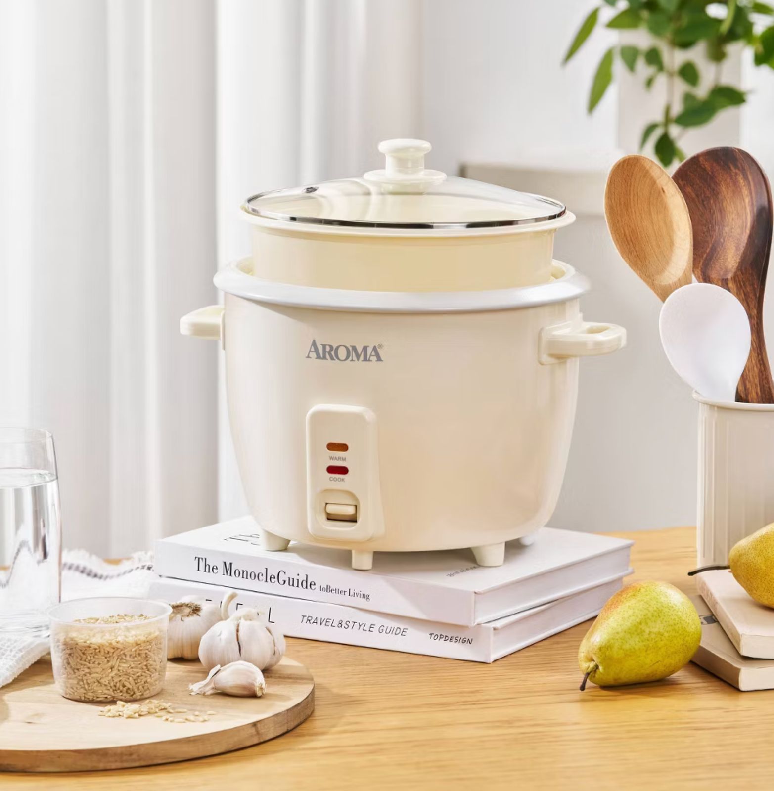 Aroma 16 Cup Rice Cooker with Pop Up Steam Tray