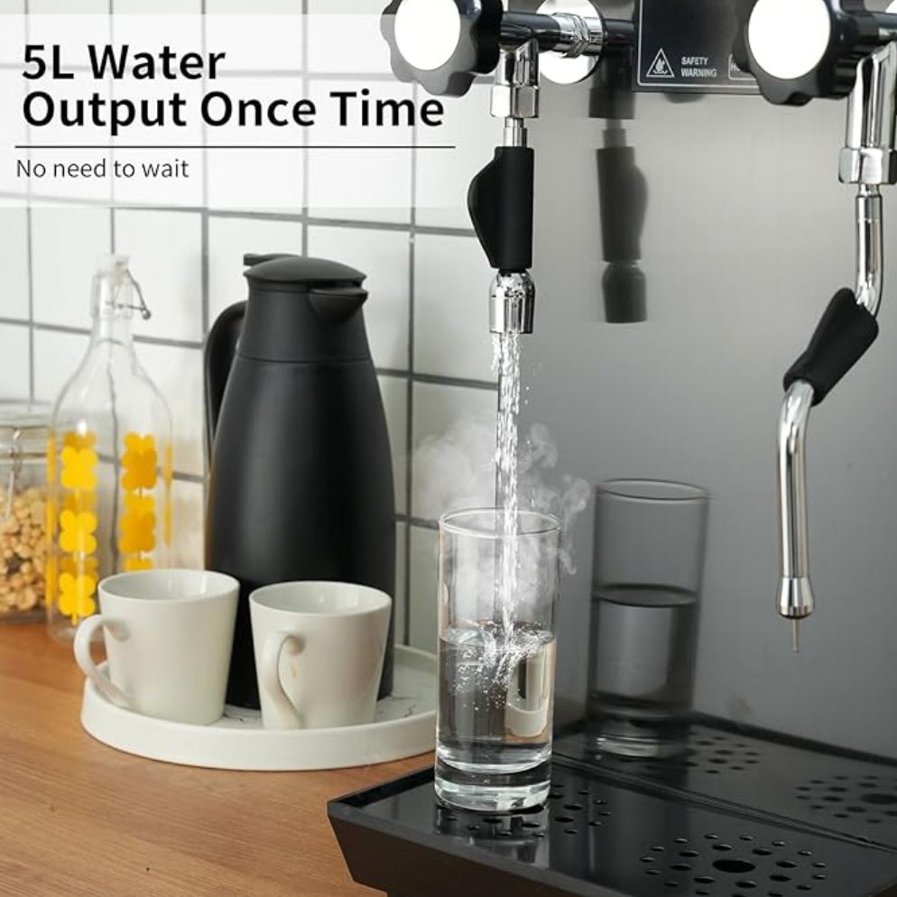 Commercial Milk Frother, 110V 2500W Automatic Steam Boiling Water Machine, Electric Steam Milk Foam Machine with LED Display for Shop Coffee Tea