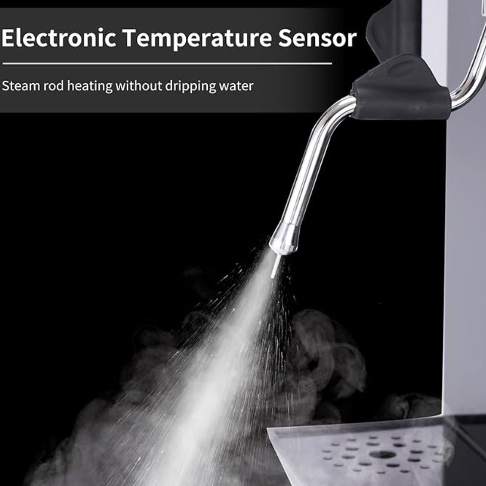 Commercial Milk Frother, 110V 2500W Automatic Steam Boiling Water Machine, Electric Steam Milk Foam Machine with LED Display for Shop Coffee Tea