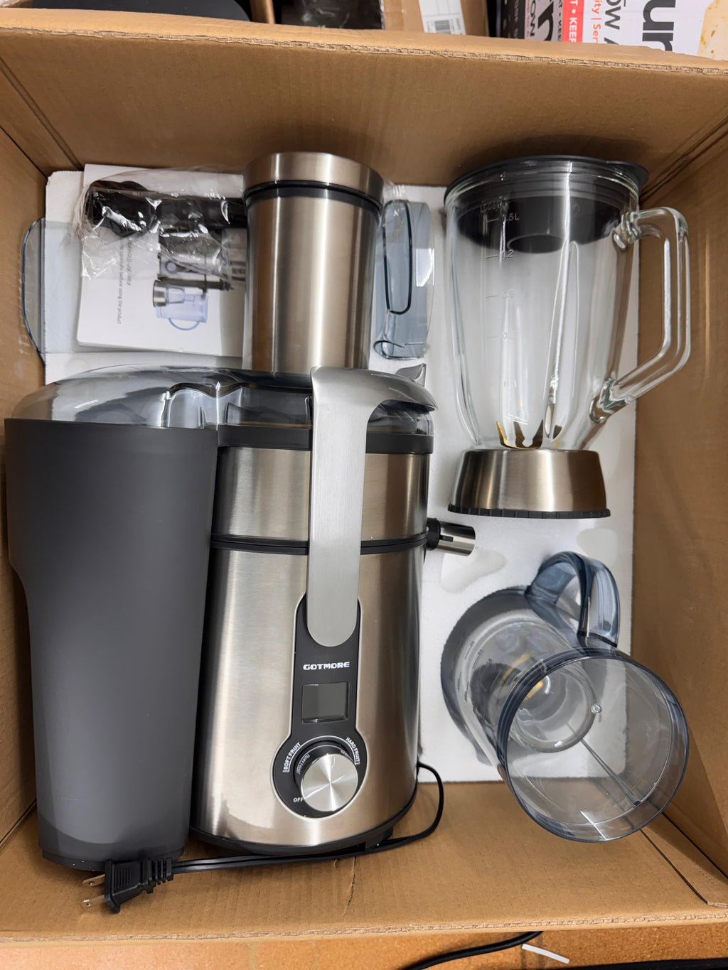 Juicer Machine, Blender & Grinder Combo 3 in 1 for Smoothies, Juice, Processing, Grinding & More 1300W Centrifugal Juice Extractor for Fruit Vegetable with 5 Speeds LCD Screen, Easy to Clean