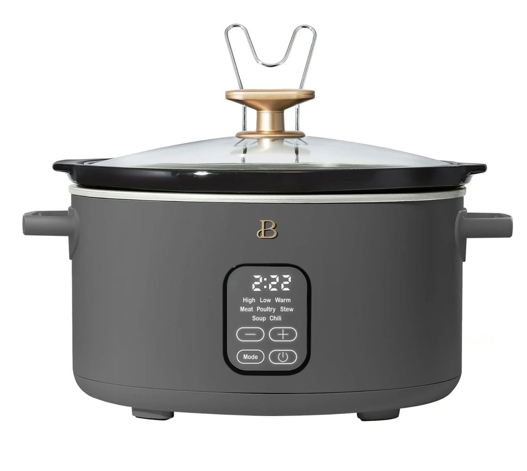 Beautiful 6 Qt Programmable Slow Cooker, Oyster Grey by Drew Barrymore