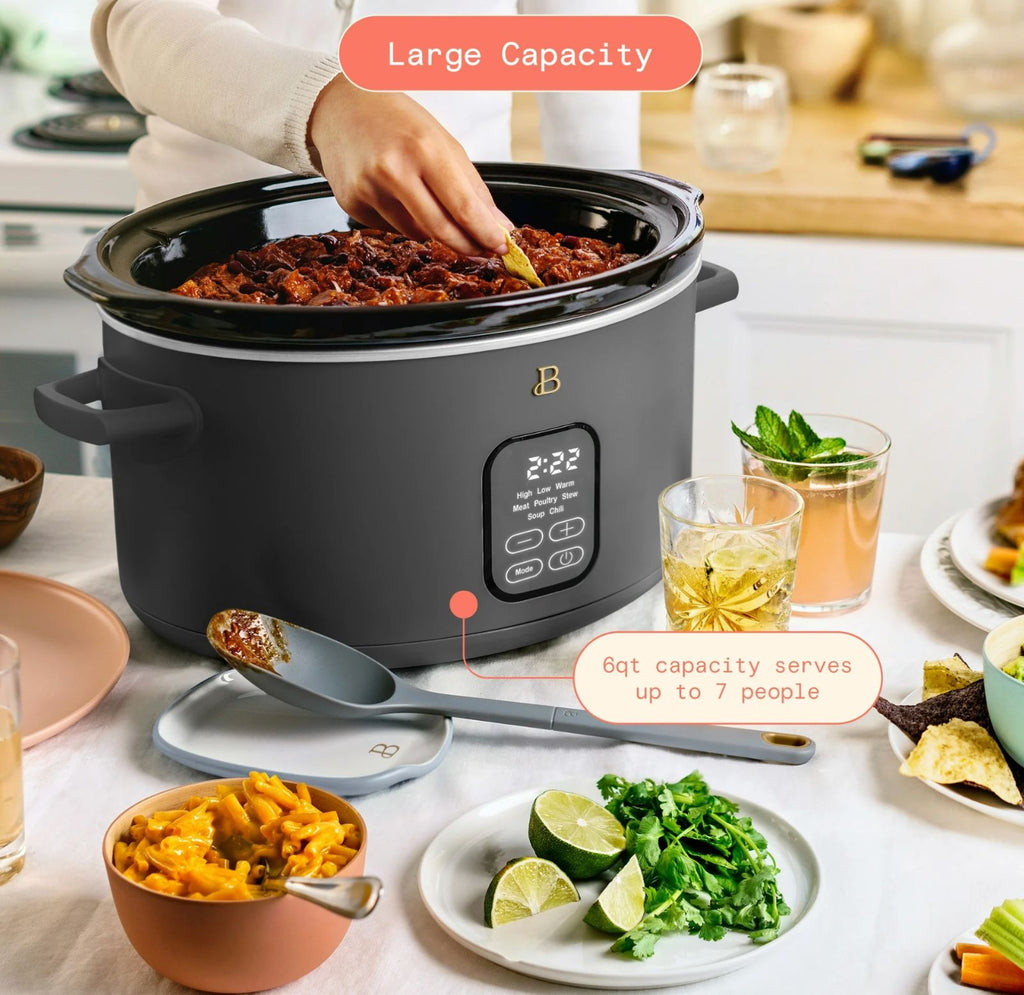 Beautiful 6 Qt Programmable Slow Cooker, Oyster Grey by Drew Barrymore