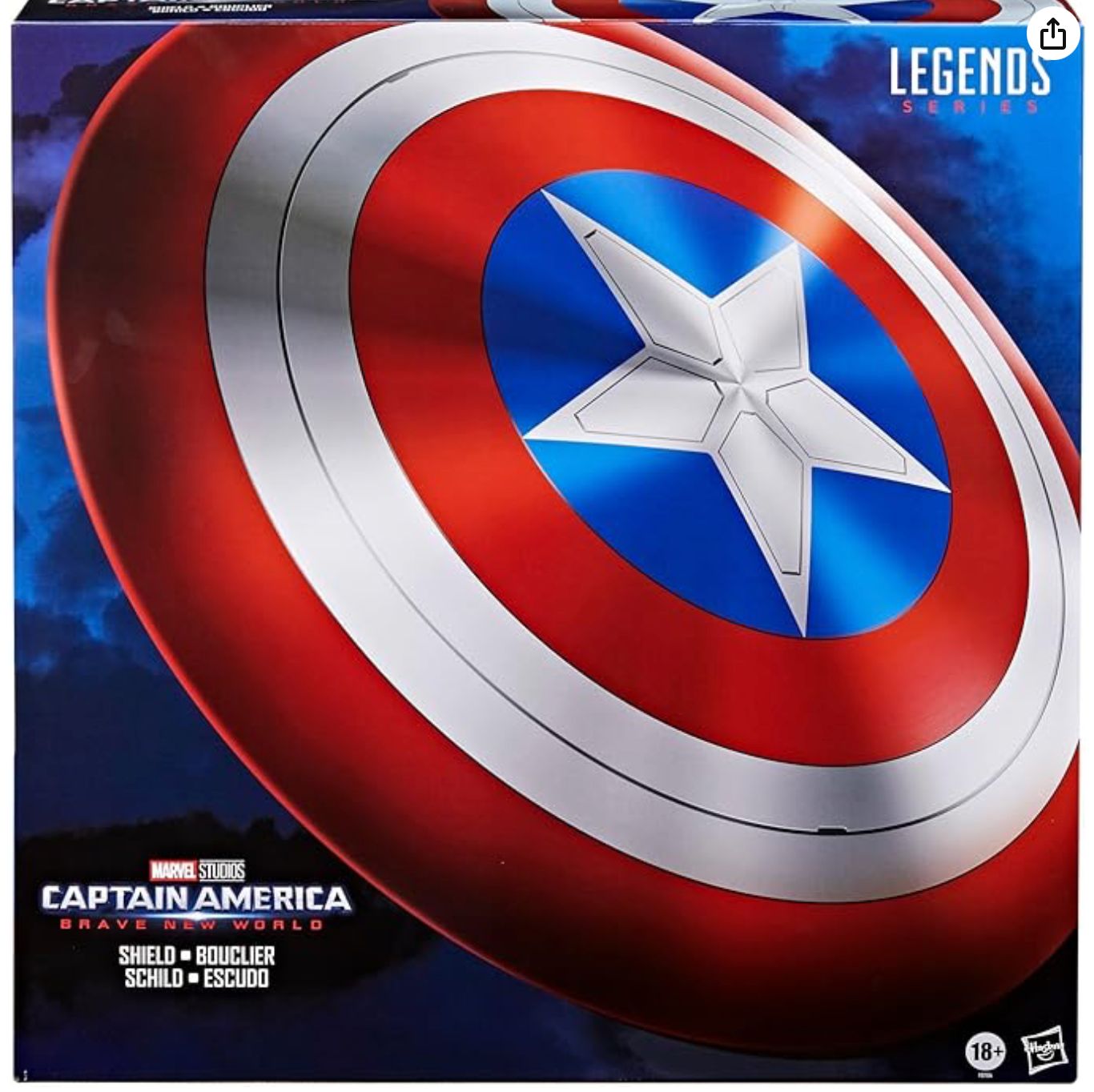 Marvel Legends Series Captain America Shield, Captain America: Brave New World Collectible Adult Premium Roleplay Item