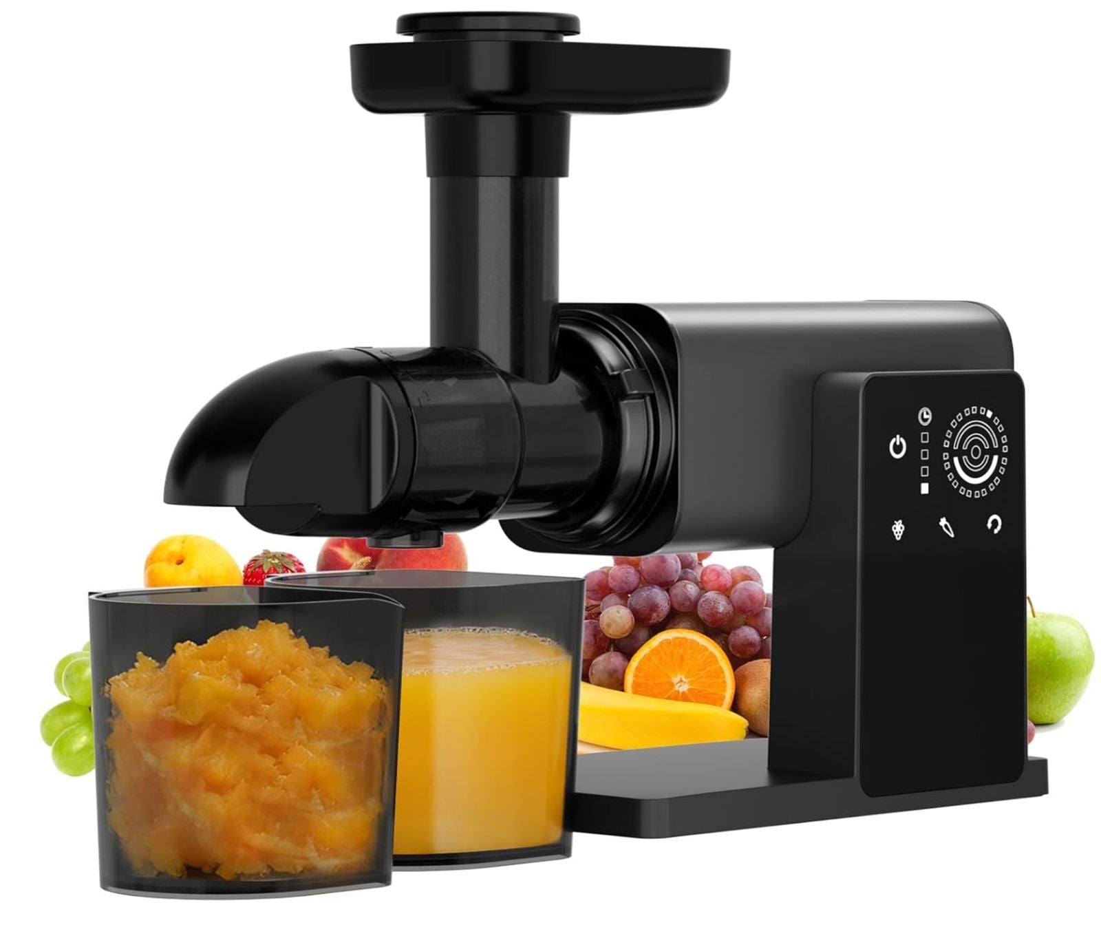Cold Press Juicer Machines, Slow Masticating Juicers with LED Smart Touch Screen, Professional Extractor for Leafy Greens, Kale & Fibrous Vegetables, 2 Modes & Reverse, BPA-Free