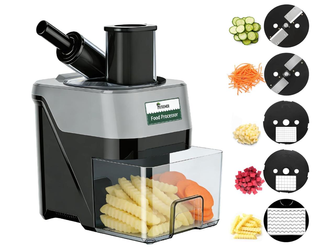 5-In-1 Electric Vegetable Chopper, Commercial Vegetable Slicer Food Processor Veggie Food Dicer with Slicing Shredding Striping for Onion Potato Cabbage Fruit Cutter Home Use