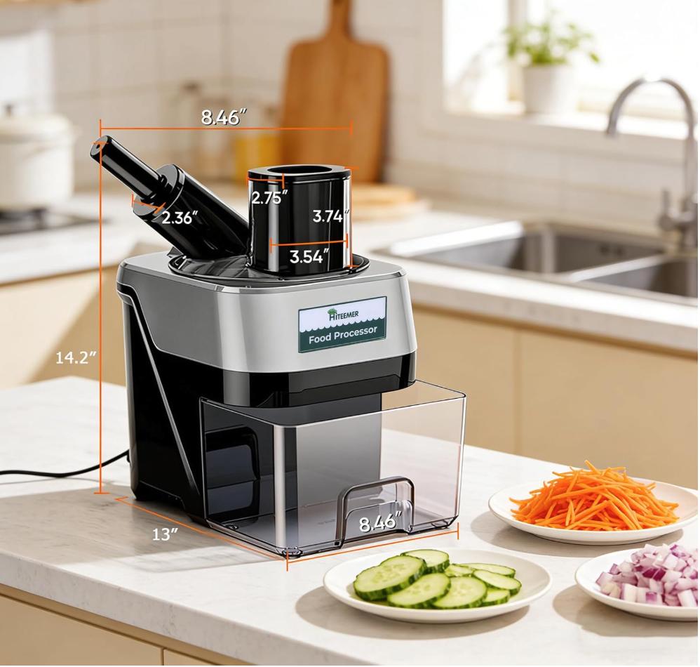 5-In-1 Electric Vegetable Chopper, Commercial Vegetable Slicer Food Processor Veggie Food Dicer with Slicing Shredding Striping for Onion Potato Cabbage Fruit Cutter Home Use