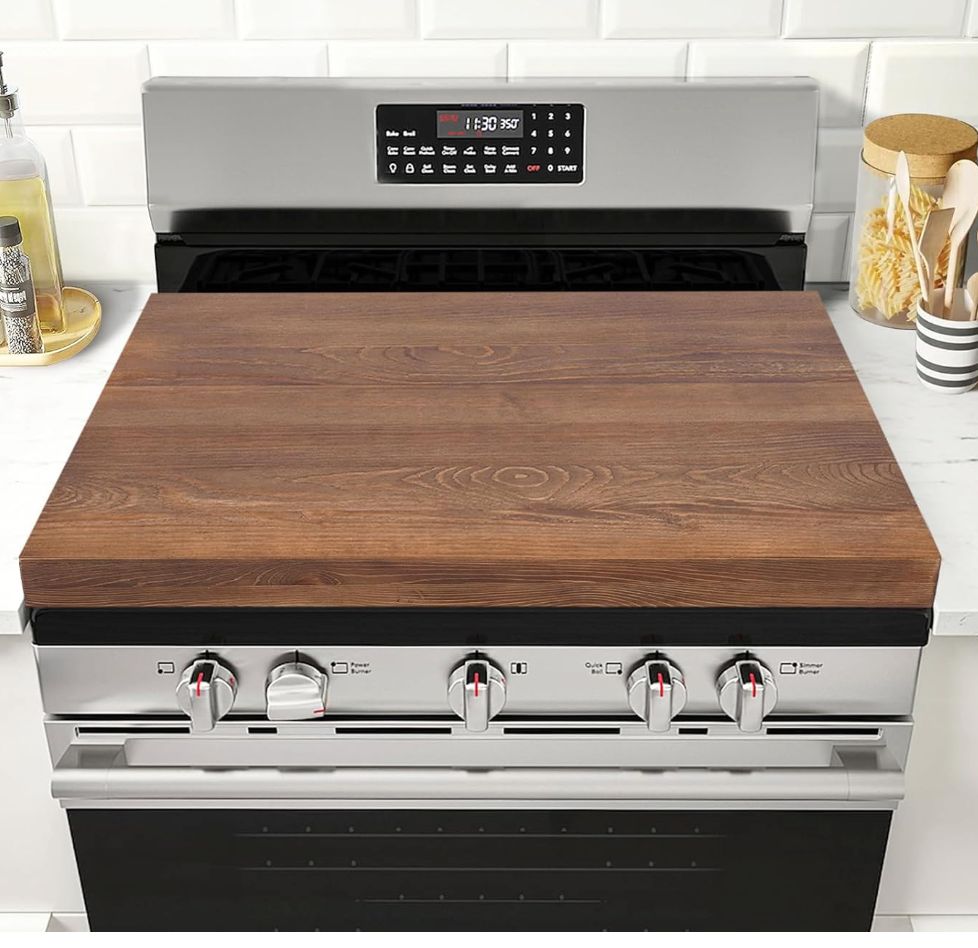 30"X22" Noodle Board For Gas Stovetop, Noodle Board Stove Cover, Stove Top Cover, Noodle Board Stove Covers With Built-In Handles, Durable Extra Thick Pine Wood