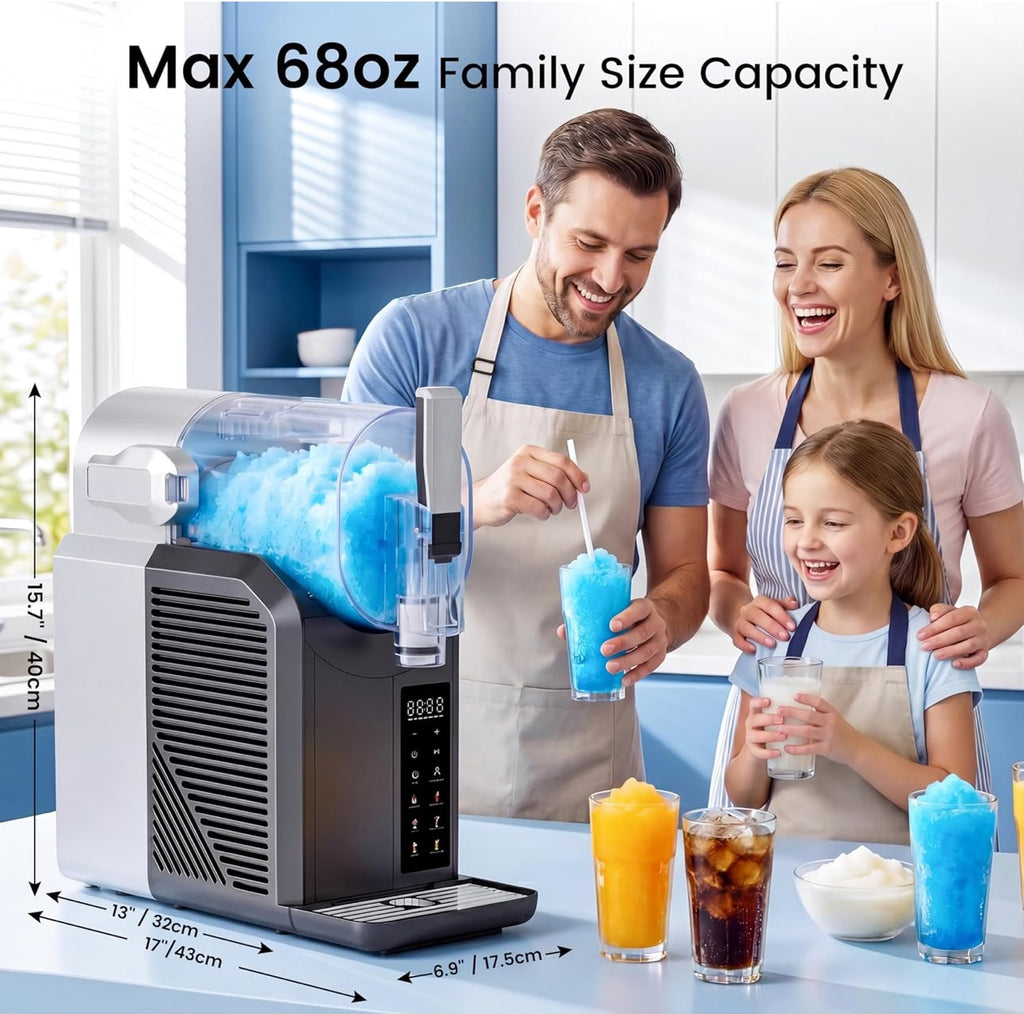 Slushie Machine, 2L/68oz Frozen Drink Maker & Margarita Machine with 6 Presets and LED Display, No Ice Needed Slushy Machine for Home & Party