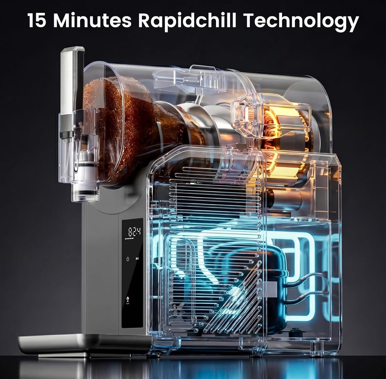 Slushie Machine, 2L/68oz Frozen Drink Maker & Margarita Machine with 6 Presets and LED Display, No Ice Needed Slushy Machine for Home & Party