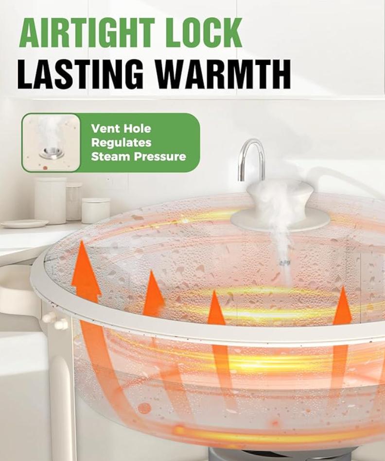 IMACONE Chafing Dishes for Buffet, 4 Pack 6QT White Chafing Dish Buffet Set, Maifanite-Coated Stainless Steel Chafer Set with Glass Lid, Rolled Edge Buffet Warmers for Parties, Weddings & Catering