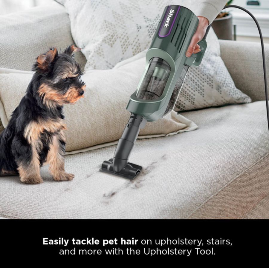 Shark Detect Corded Stick Vacuum, Carpet and Hardfloors, Pet Friendly, with Direction Detect, Self-Cleaning Brushroll, Removable Handheld, HZ752 Evergreen