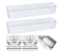 Umigy 2 Pack 14" Kitchen Sink Tip Out Tray, False Drawer Front Flip Tray with Hinges & Clips, Sink Sponge Soap Organizer for Kitchen Bathroom, White