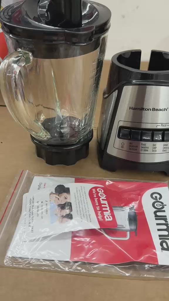 Gourmia Digital Blender with 8 Total Blend Programs, 4 Speeds & Round-Plated Tam